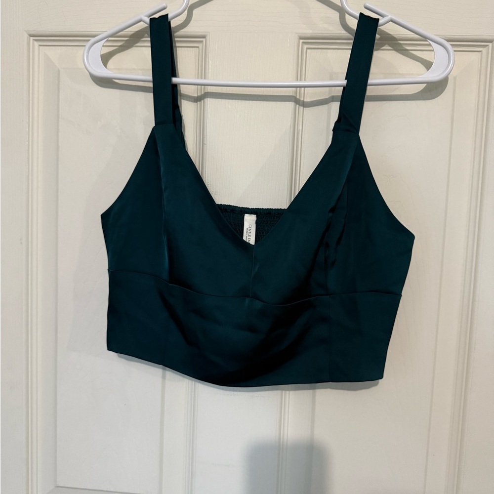 Gentle Fawn Blue Crop Bustier Tank Top